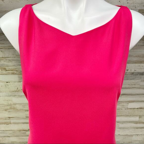 Tahari Yarden Sleeveless Dress Womens Size 12 Fuchsia in Strawberry Shake Sheath - Picture 3 of 13